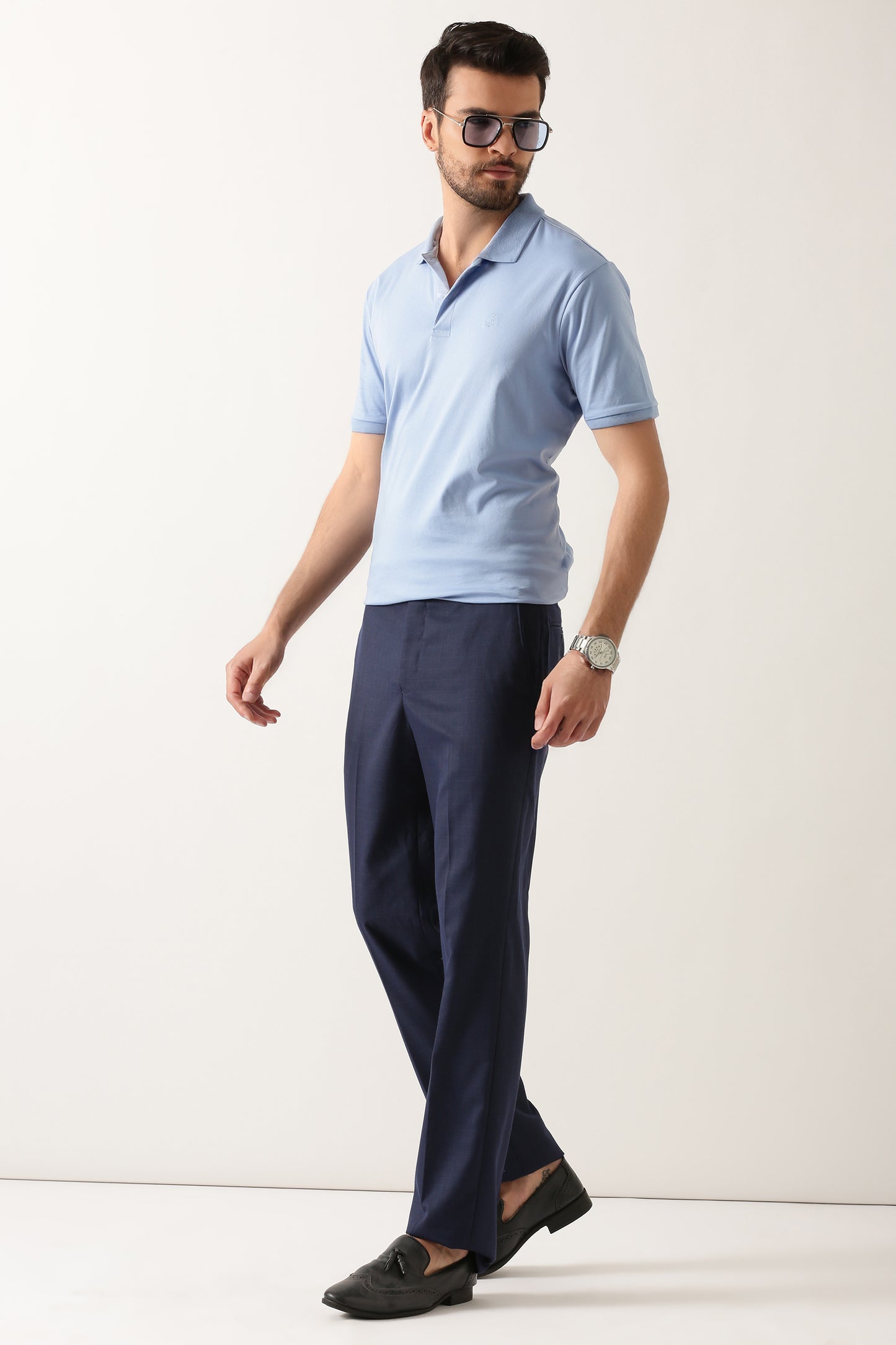 vintage-blue-luxury-silken-polo-tshirt