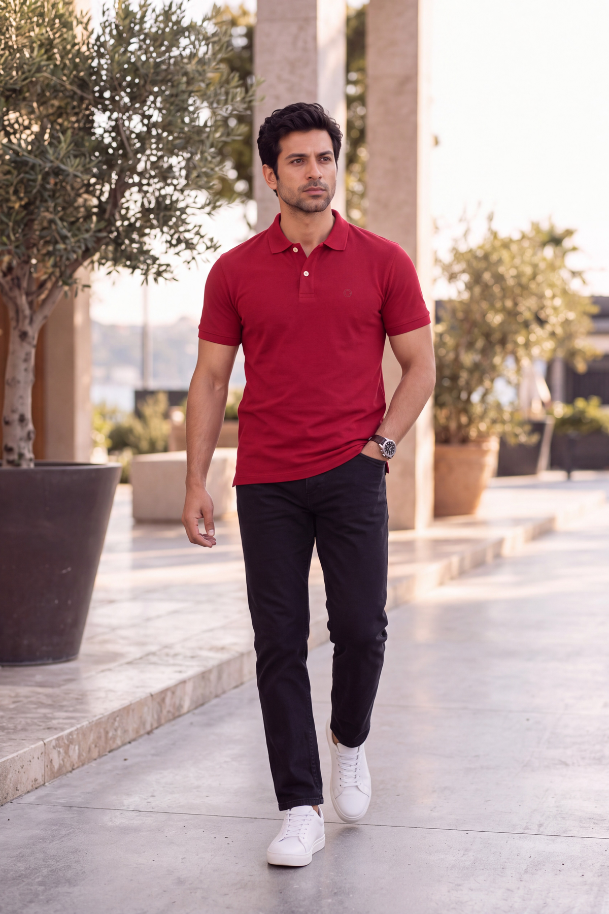 cherry-red-everyday-luxe-premium-cotton-polo-t-shirt