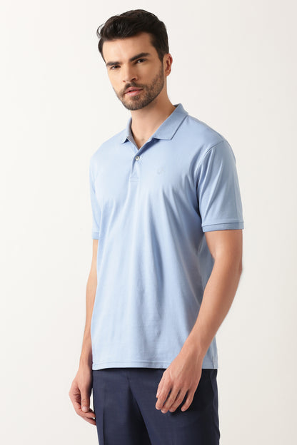vintage-blue-luxury-silken-polo-tshirt