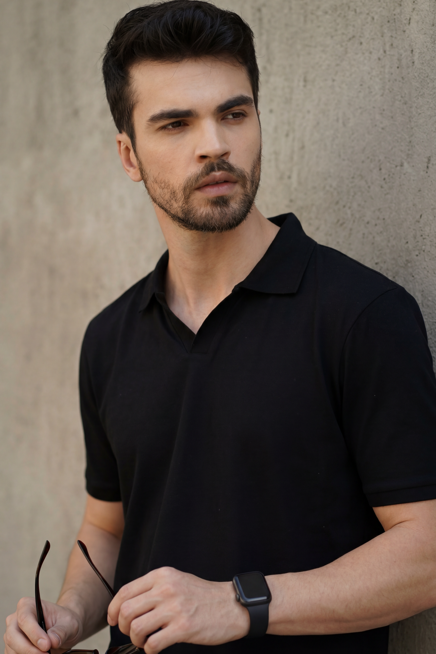 black-luxury-silken-v-neck-tshirt