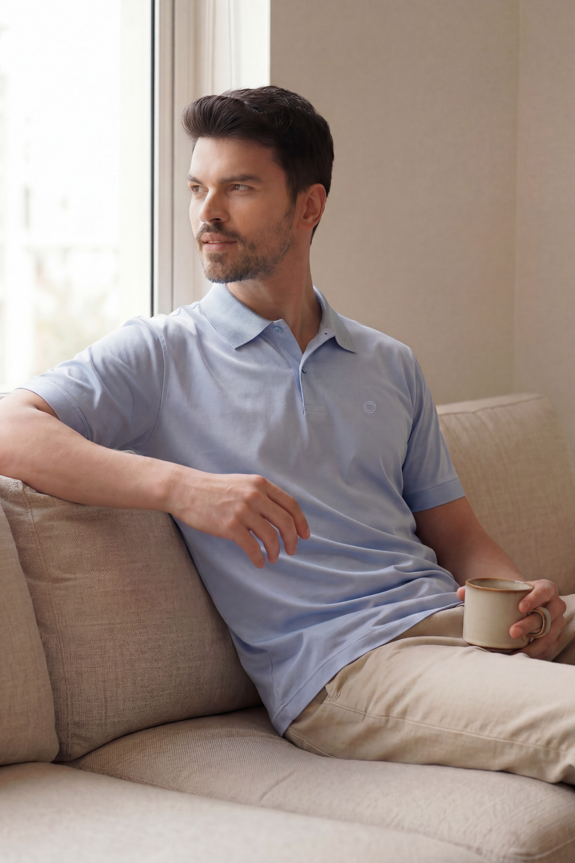 vintage-blue-luxury-silken-polo-tshirt