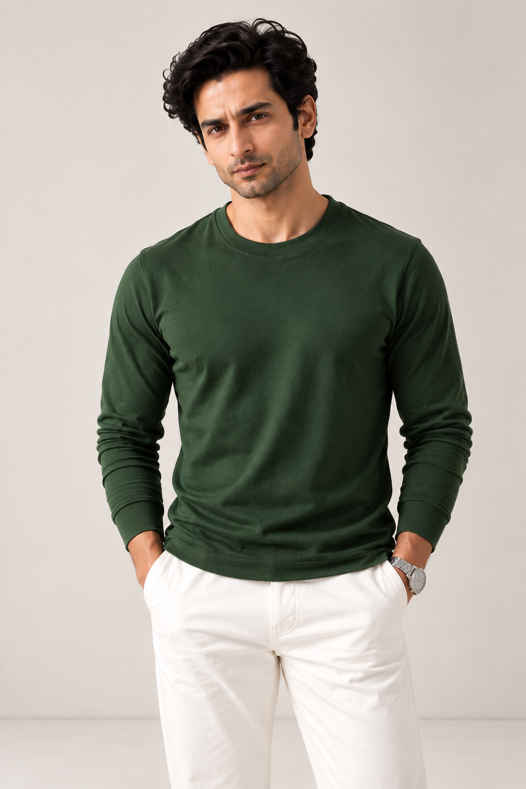 green-luxury-soffio-full-sleeve-crew-neck-tshirt