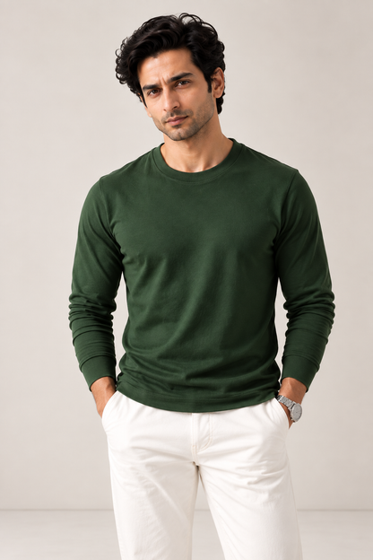 green-luxury-soffio-full-sleeve-crew-neck-tshirt